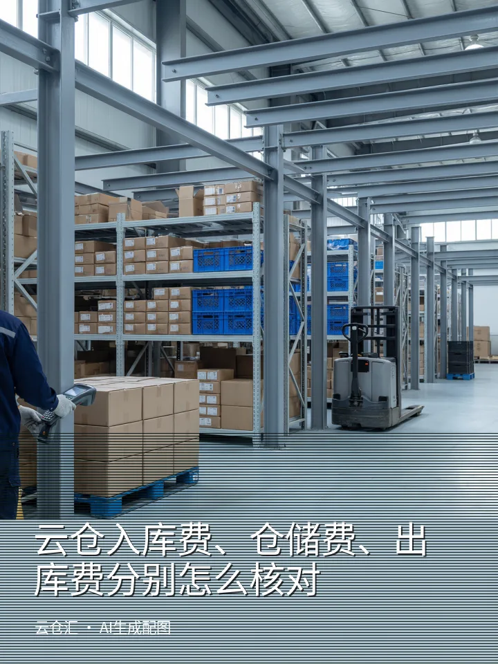 云仓入库费、仓储费、出库费分别怎么核对